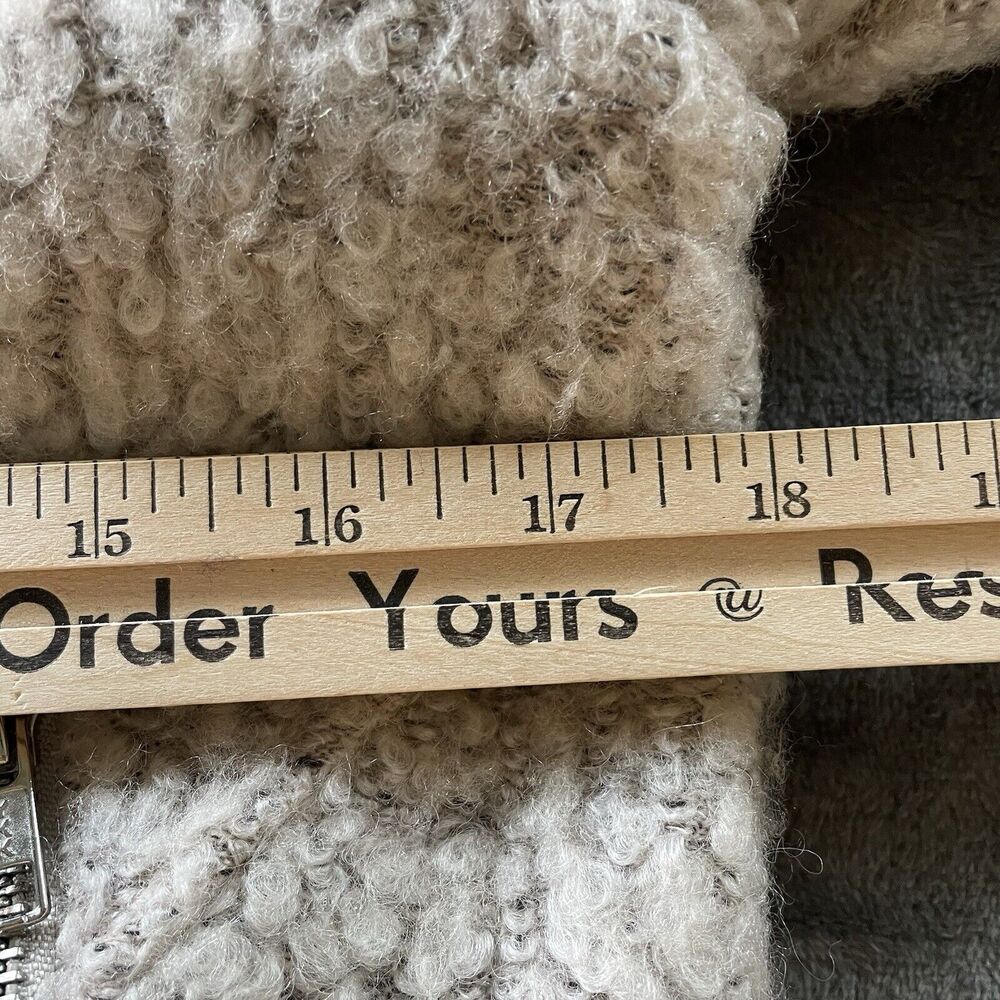 Anthropologie Elevenses Northland Moto Jacket Womens XS Beige Boucle Knit - Picture 5 of 11